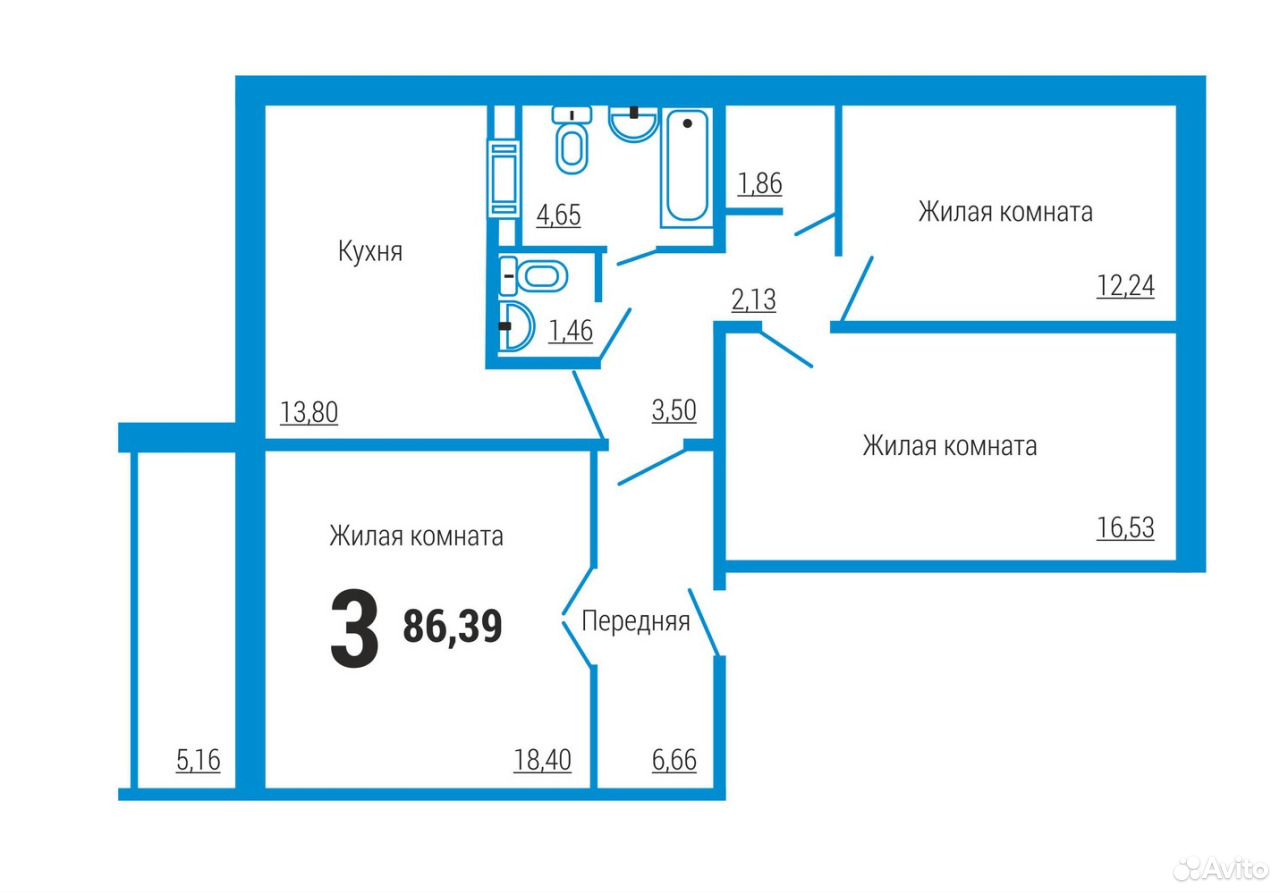Планировка 3 комнатной квартиры 97 серии Челябинск