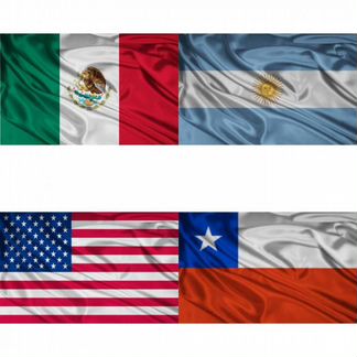 Флаги США Мексики Аргентины Чили Америки