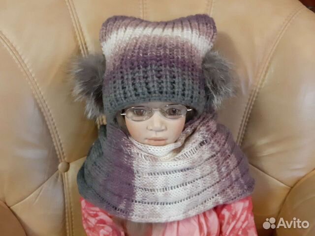 Зимний комплект:шапка и снуд