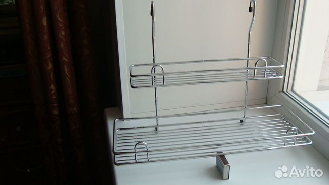 Навесная полка-держатель на рейлинг для кухни