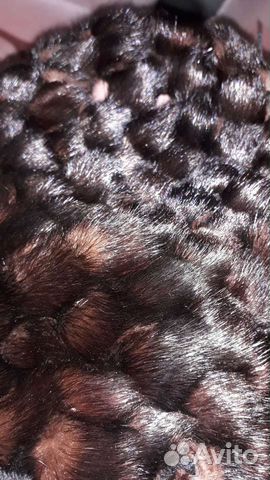 Шапка из вязаной норки