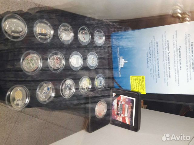 Комплект 14 монет. Яйца Фаберже. Серебро 999 пробы