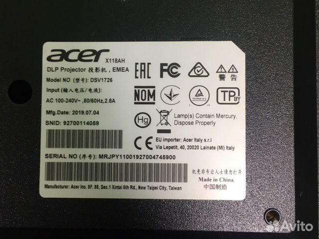 Проектор Acer X118AH