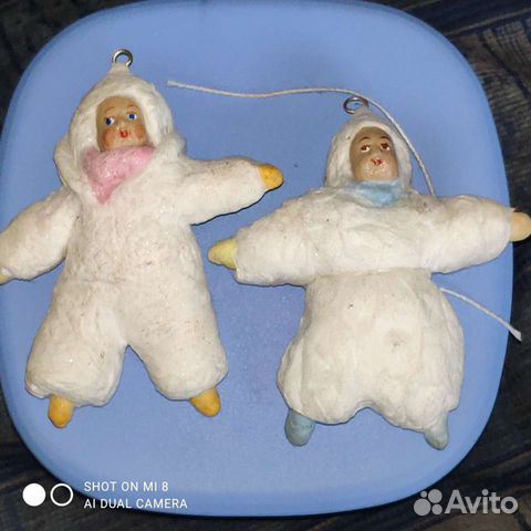 Ватные детки СССР игрушка на ёлку