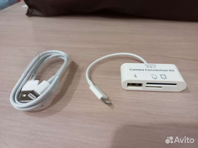 Кабель для iPhone (3,3gs,4) lightning+кардридер