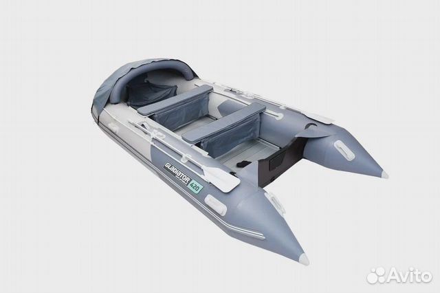 Лодка Пвх Gladiator C 420 AL свет.-темн. серая