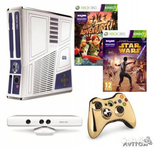 Xbox 360 320Гб+ Kinekt+ 2 хитовые лицензионные игр