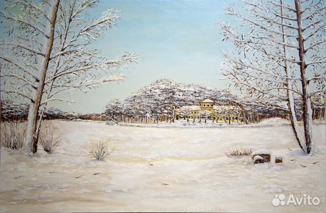 Картина - Зима в Кузьминках 60х90