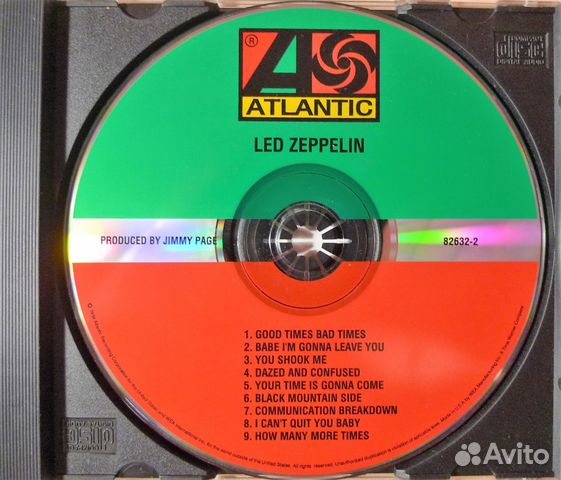 Led Zeppelin 1969 Atlantic Records Made In USA