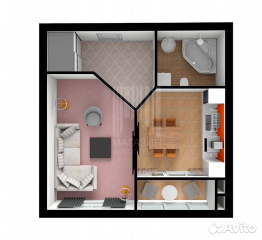 1-к квартира, 45 м², 5/12 эт.