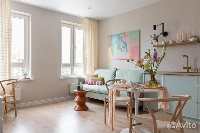 

1-к. квартира, 44 м², 2 кровати