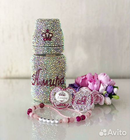 Именные пустышки со swarovski