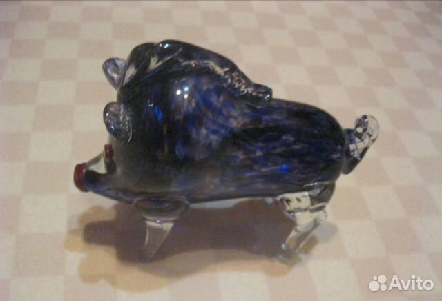 Фигура из цветного стекла СССР свинья