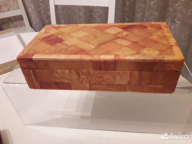 Янтарная антик шкатулка сигарница с клеймом