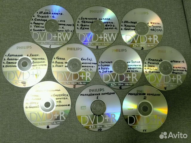 Диски DVD+R+RW с фильмами