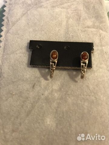 Серьги янтарь