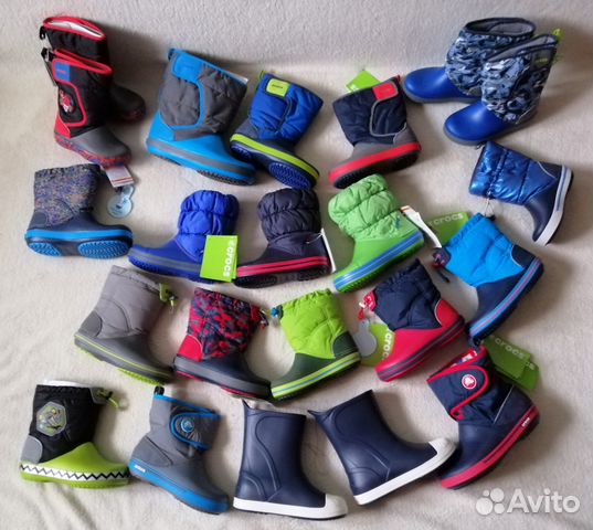 Сапоги - дутики резиновые утепленные Crocs до 39 р Сапоги - дутики резиновые утепленные Crocs до 39 р
