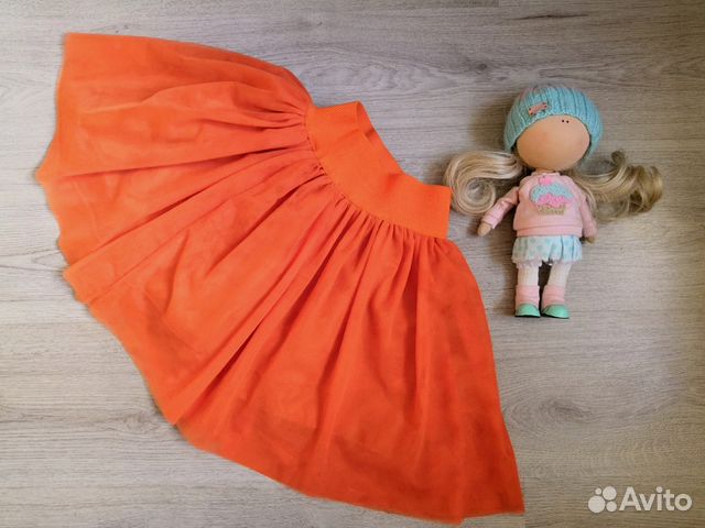 Оранжевая юбка пачка из фатина на возраст от 1-15