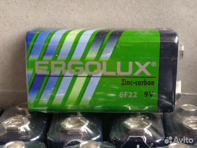 Батарейка 6F22 крона Ergolux 9V