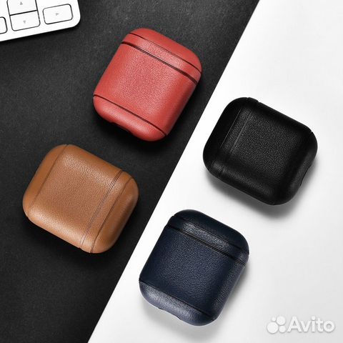 Чехол для наушников AirPods (экокожа) с карабином