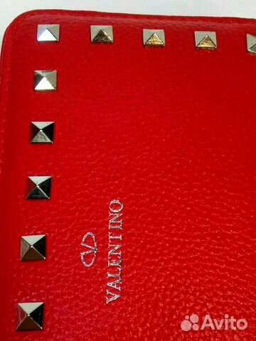 Кошелек Valentino кожаный женский красный новый