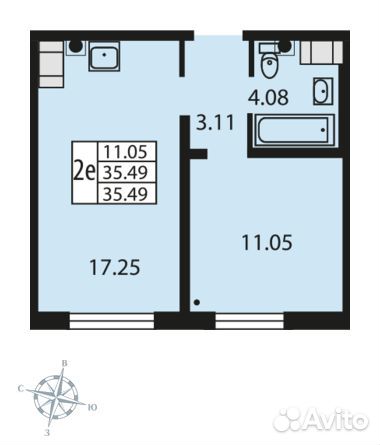 1-к квартира, 35.7 м², 18/19 эт.