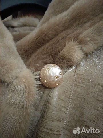 Женская дублёнка 52-54 размер бежевая