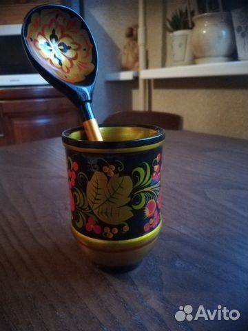 Ложка и карандашница. Хохлома