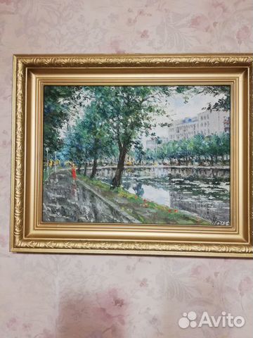 Картина маслом на холсте (Чистые пруды) 40х30 Картина маслом на холсте (Чистые пруды) 40х30