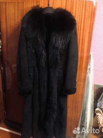 Дубленка натуральная овчина + енот