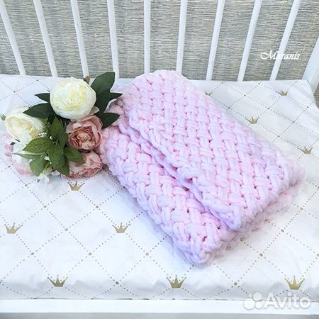 Плед из ализе для новорожденного Pink