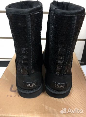 UGG угги, черные с пайетками