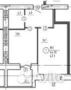 1-к квартира, 43.3 м², 6/10 эт.