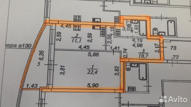 1-к квартира, 49.1 м², 13/22 эт.