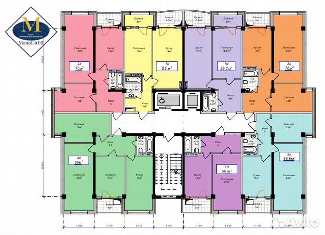 2-к квартира, 68.5 м², 11/12 эт.