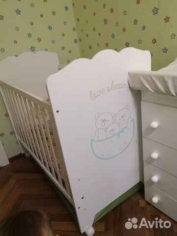 Детская кроватка и комод micuna sweet bear