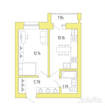 1-к квартира, 32.3 м², 6/8 эт.