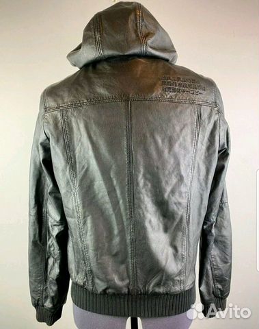 Кожаная куртка Superdry с капюшоном