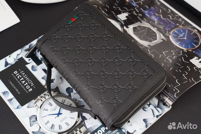 Клатч барсетка кошелек на молнии портмоне GG Gucci