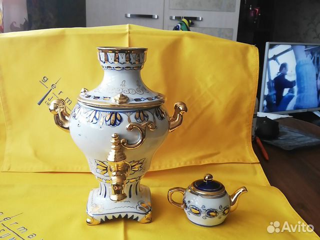 Самовар Гжель сувенир Самовар Гжель сувенир