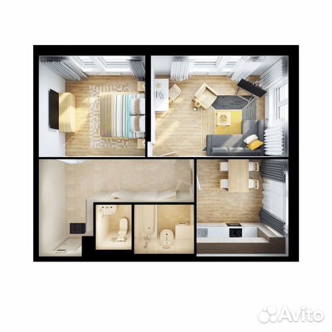 2-к квартира, 56.7 м², 19/25 эт.