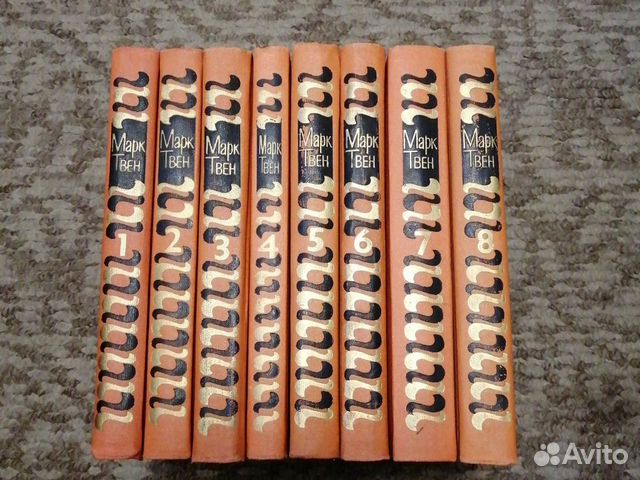 Книги Марк Твен комплект в 8 томах 1980г Книги Марк Твен комплект в 8 томах 1980г