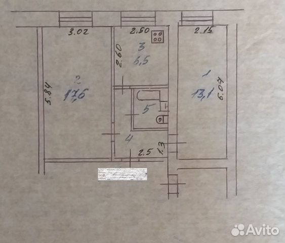 2-к квартира, 45.6 м², 4/4 эт.