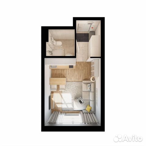 Студия, 21.2 м², 7/33 эт. Студия, 21.2 м², 7/33 эт.