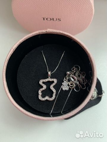 Золотое оригинальное колье Тоus с бриллиантами 750