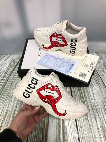Кроссовки Gucci белые с рисунком Гуччи Кроссовки Gucci белые с рисунком Гуччи