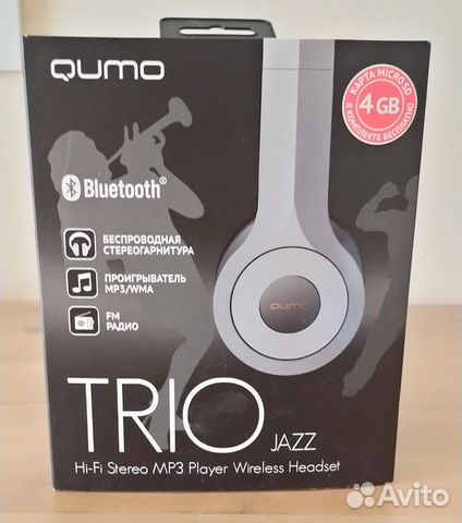 Bluetooth гарнитура Qumo trio Jazz 4Gb (белый)