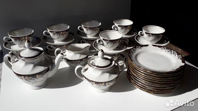 Чайный сервиз на 12 персон Рижский фарфор Чайный сервиз на 12 персон Рижский фарфор