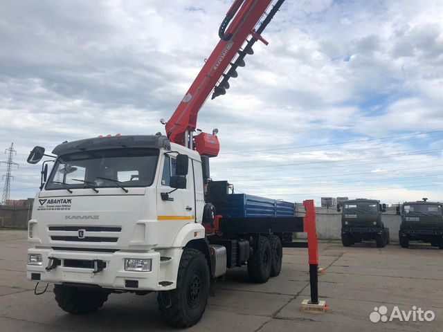 Камаз 43118 борт с Kaglim 2056 и буром тнвд язда