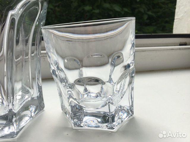 Графин и стаканы из Богемского стёкла